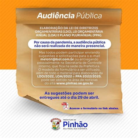 Audiência Pública Elaboração da LDO LOA e PPA Prefeitura Municipal