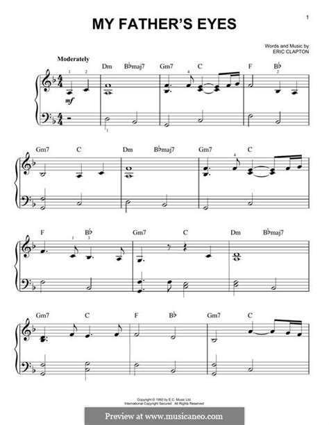 My Father's Eyes by E. Clapton - sheet music on MusicaNeo