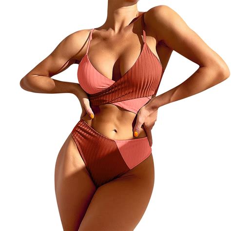 Knosfe Women Bikini Sets Summer String Bathing Suit Sexy Wrap Low Rise