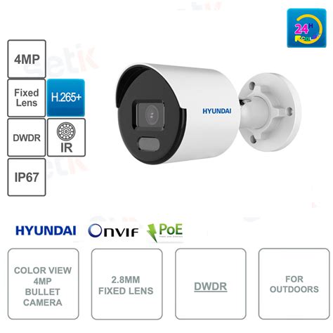 HYU 933 Bullet Color View Camera 4MP IP POE ONVIF For Outdoor Use