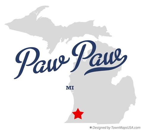 Map of Paw Paw, MI, Michigan