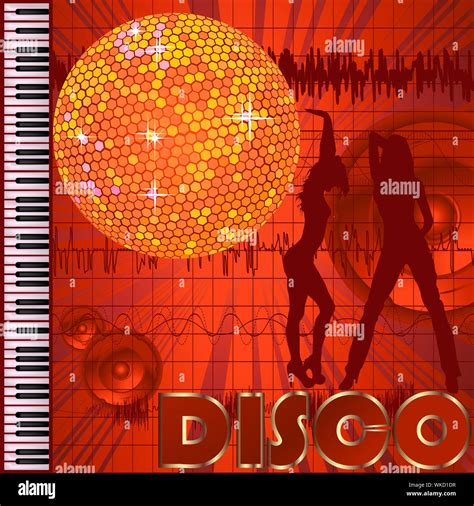 Disco Club Background With Dancers And Disco Ball Stock Photo Alamy