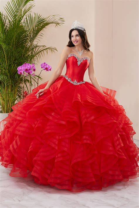 Layered Strapless Quinceanera Dress By Fiesta Gowns 56411 Shopperboard