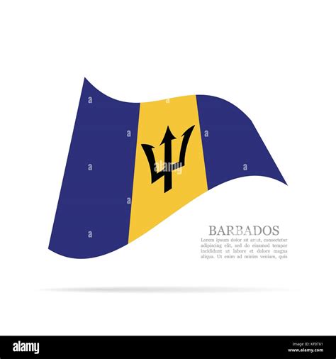 Barbados National Flag Waving Vector Icon Stock Vector Image Art Alamy