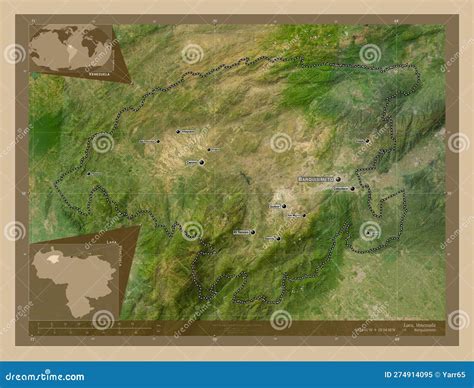 Lara, Venezuela. Low-res Satellite. Labelled Points of Cities Stock Illustration - Illustration ...