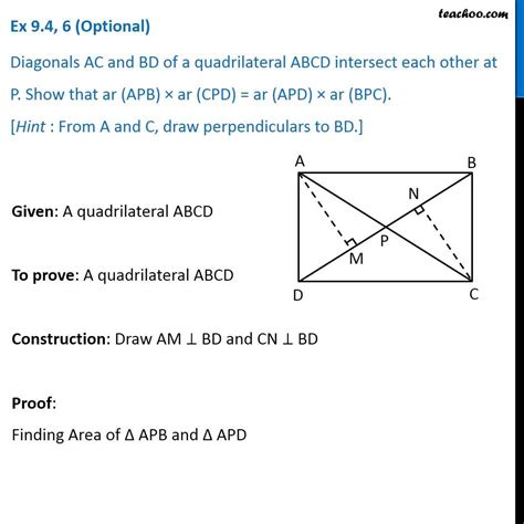 Question Diagonals Ac And Bd Of Abcd Intersect Each Important Qu