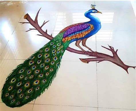 Peacock Rangoli Designs To Print