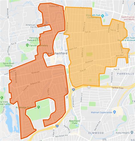 West Hartford Zip Code Map