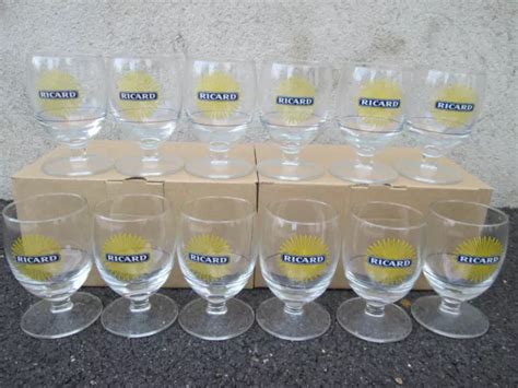 LOT DE 2 services de 6 verres RICARD ballons 17 cl soleil éclaté 12