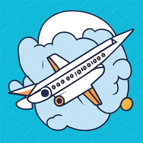 Ilustración De Vector De Doodle De Avión De Aire Vector Premium