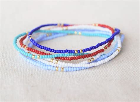 Seed Bead Anklet Choose Color Turquoise Anklet Stretch Etsy