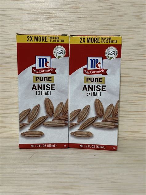 Lot Of 2 McCormick PURE Anise Extract Flavoring 2 Ounce Non GMO Exp 12