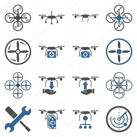 Flying Drone Iconos Bicolor Planos Vector De Stock Por ©ahasoft 79294858