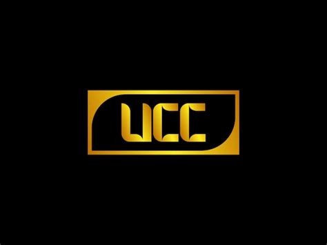 Un Logo Negro Y Dorado Para Ucc Vector Premium