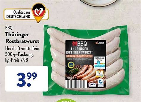 Bbq Thüringer Rostbratwurst Angebot bei ALDI sud