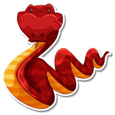 Free Vector Snake Cartoon Character On White Background