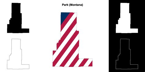 Park County, Montana outline map set 43576531 Vector Art at Vecteezy