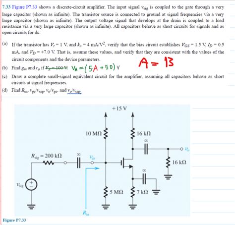 Solved Figure P Shows A Discrete Circuit Amplifier Chegg