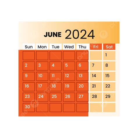 Calendario Junio 2024 Vector Png Calendario Junio 2024 Junio 2024