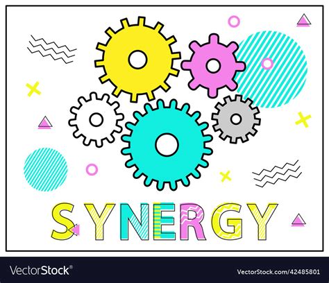 Business synergy and teamwork abstract Royalty Free Vector