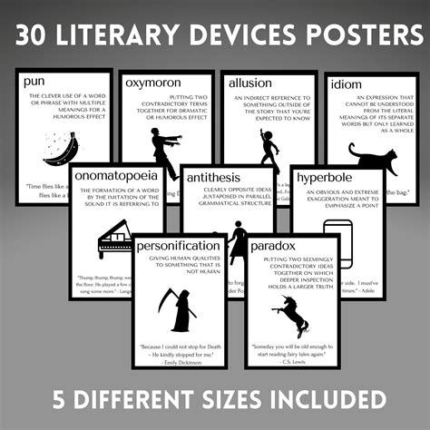 Literary Devices Posters Posters For Literary Terms High Etsy Canada