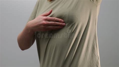 Breast Self Check Hand Examining Chest Palpation Checkup For Tumors