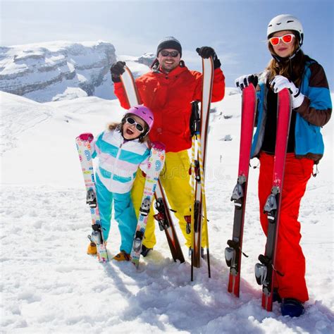 Family, Ski,snow, Sun and Fun Stock Photo - Image of happiness ...