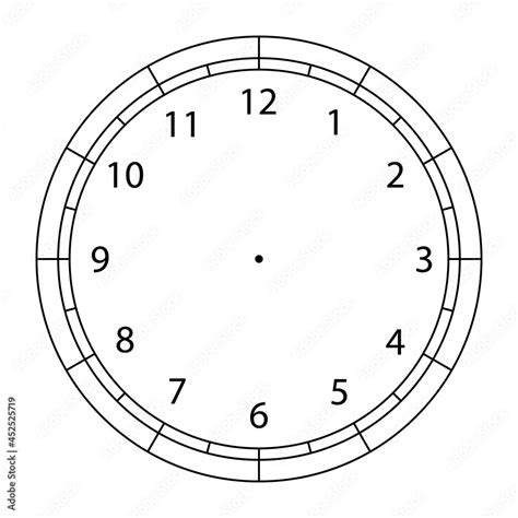 Blank clock face template. Clipart image Stock Vector | Adobe Stock