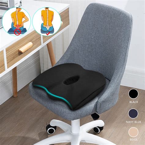 100 Memory Foam Seat Cushion Coccyx Pillow Tailbone Lower Back Pain Sciatica Comfort Chairs