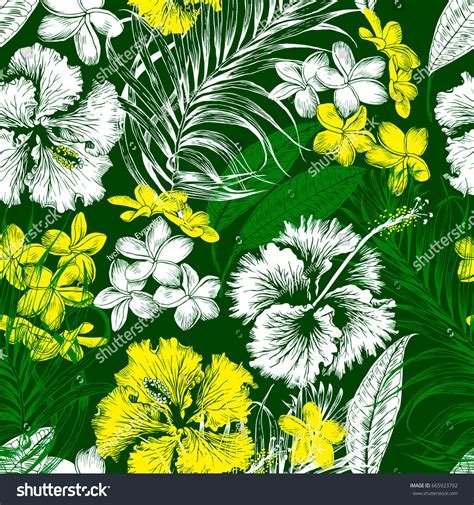 Aloha Hawaiian Shirt Seamless Background Pattern Royalty Free Stock