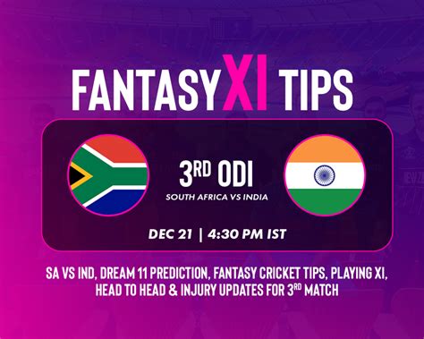 Sa Vs Ind Dream11 Prediction 3rd Odi South Africa Vs India Playing Xi