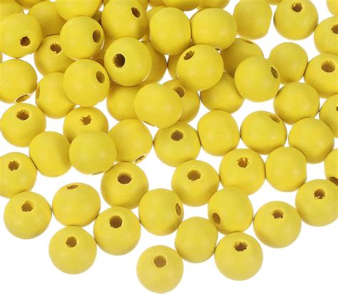 Amazon Uxcell 200Pcs 10mm Colored Natural Wood Beads Large Hole