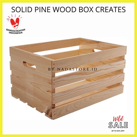 Jual Kotak Kayu Pinus Penyimpanan Serbaguna Wooden Box Wooden Crates