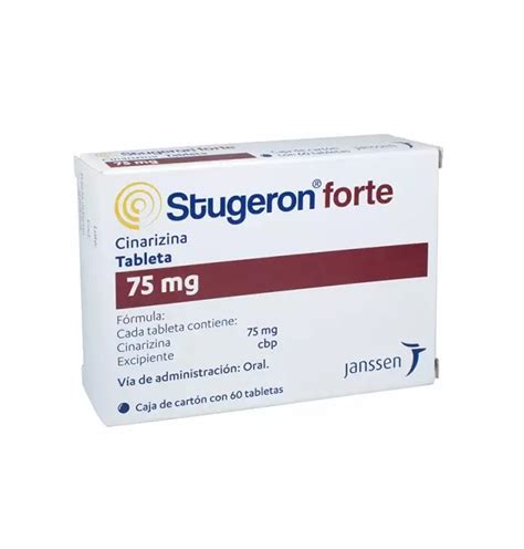 Stugeron Forte Cinarizina 75 Mg Con 60 Tabletas