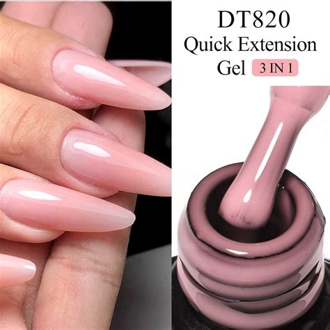 MEET ACROSS 7ML Quick Extension Gel Milky White Nude Pink Vernis Semi Permanent UV Gel Nail