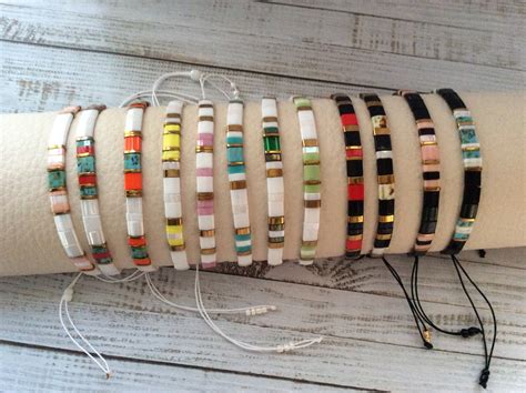 Bracelet Miyuki Tila Sliding Flat Beads Etsy