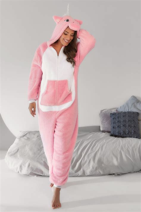 Pink Textured Unicorn Onesie Plus Size 16 To 36