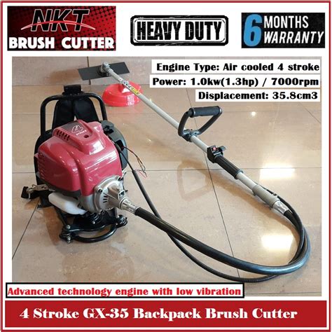 Nkt 4 Stroke 35cc Backpack Brush Cutter Gx35 Heavy Duty Type 6 Months Local Warranty