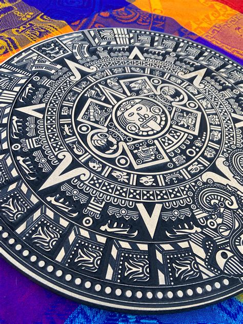 Large Wood Carved Aztec-mexica Calendar Mesoamerican Calendar - Etsy