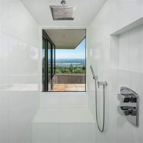 The Sinclair House Shower With A Grand View Modern Bathroom