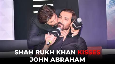 Shah Rukh Khan Kisses John Abraham During Pathaan Press Conference