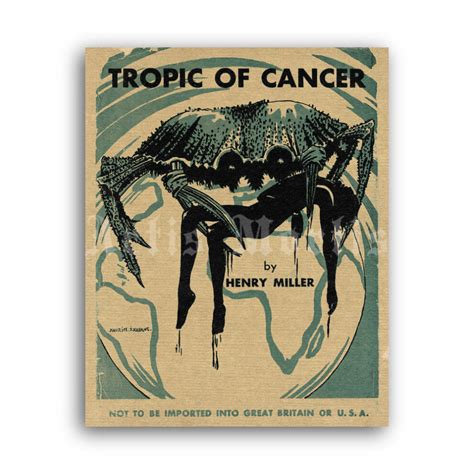 Printable Tropic Of Cancer By Henry Miller 1st Edition Book Cover Art