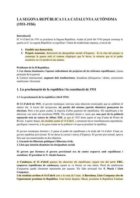 II República 1931 1936 LA SEGONA REPÚBLICA I LA CATALUNYA AUTÒNOMA