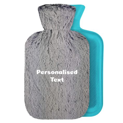 Personalised Litre Hot Water Bottle With Faux Fur Cover