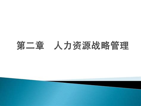 第二章 战略人力资源管理 Word文档在线阅读与下载 无忧文档