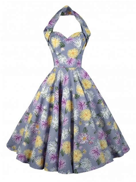 Vivien Of Holloway 1950s Halterneck Circle Dress