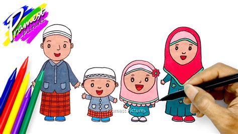 Gambar Keluarga Bahagia Kartun Muslim