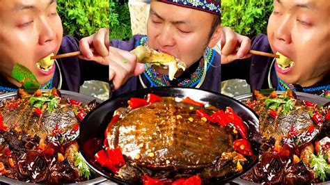 ASMR MUKBANGThe Guy Challenged To Eat Spicy Soft Shelled Turtle Hold