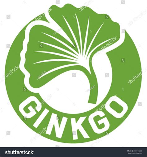 Ginkgo Biloba Symbol Label Stock Vector Royalty Free 144917338