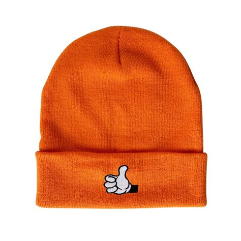 Cartoon Thumbs Up Embroidered Beanie Thumbs Up Sold By Scarlett